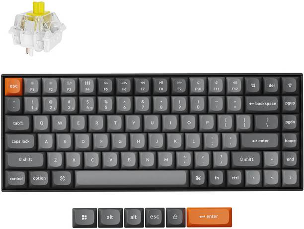 Keychron K2 Max QMK Wireless Mech. Keyboard/Fully Assembled/RGB Backlight/Super Banana Bluetooth Standard Multi-device Keyboard Compatible with Desktop, Laptop, Mac