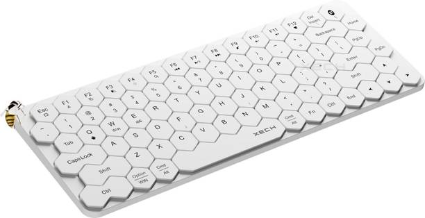 xech Wireless Keyboard with Honeycomb Keys Bluetooth & 2.4G Plug and Play Unique Hive Wireless, Bluetooth Tenkeyless Multi-device Keyboard Compatible with Desktop, Laptop, Tablet, iPad