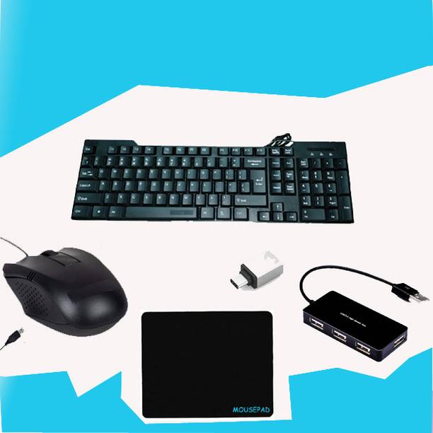 RSG 5C COMBO Wired USB Standard Multi-device Keyboard Compatible with Desktop, Laptop, Mac