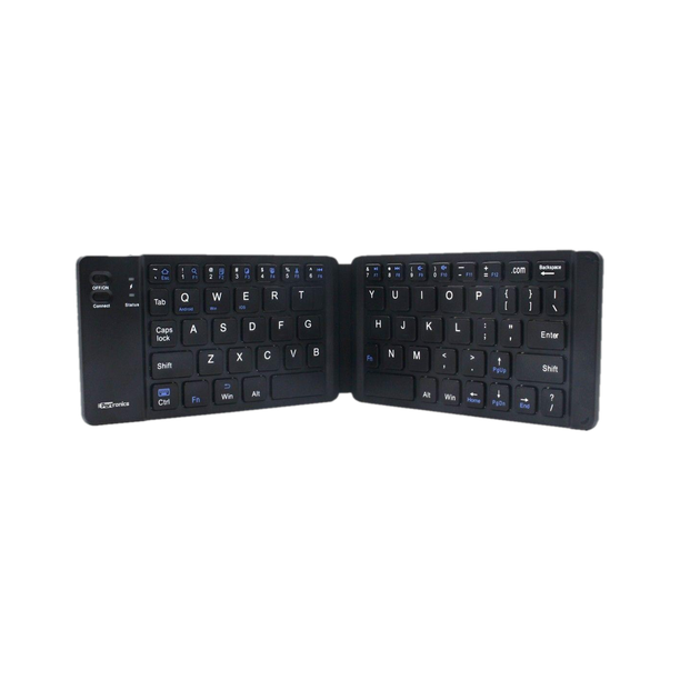 Portronics POR-973 Chicklet Foldable QWERTY Keyboard, Mini Pocket Sized, Rechargeable Wireless Handheld Laptop Keyboard Compatible with Desktop, Laptop, Tablet, iPad, Mac One Touch Connect Button, for iOS, Android and Windows Tabs, Smartphones