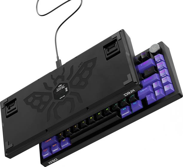 Kreo Hive RGB Gaming Mechanical Keyboard, RGB Keyboards, Braided Cable, led keyboard Wired USB Tenkeyless Gaming Keyboard Compatible with Desktop, Laptop, Mac stand support,Hive RGB Gaming Mechanical Keyboard, RGB Keyboards, Braided Cable, led keyboard