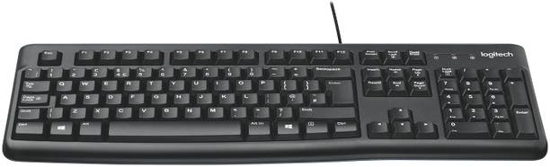 Logitech K120 / Full-Size, Spill-Resistant, Curved Space Bar Wired USB Standard Desktop Keyboard Compatible with Desktop, Laptop, Mac for Windows, USB Plug-and-Play, Full-Size, Spill-Resistant, Curved Space Bar
