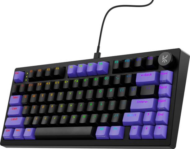Kreo Hive RGB Gaming Mechanical Keyboard, RGB Keyboards, Braided Cable, led keyboard Wired USB Tenkeyless Gaming Keyboard Compatible with Desktop, Laptop, Mac stand support,Hive RGB Gaming Mechanical