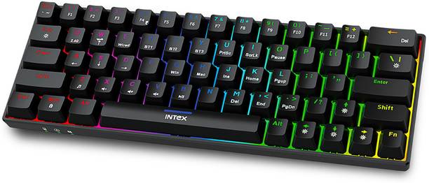 Intex Caliber Pro Keyboard RGB LED light Mechanical blue switch IT-WLKB011 Wireless Standard Gaming Keyboard Compatible with Desktop, Laptop, Mac Caliber Pro