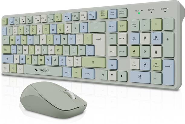 ZEBRONICS Zeb COMPANION 111 wireless Keyboard Mouse combo with 2.4GHz Nano receiver. Wireless Multi-device Keyboard