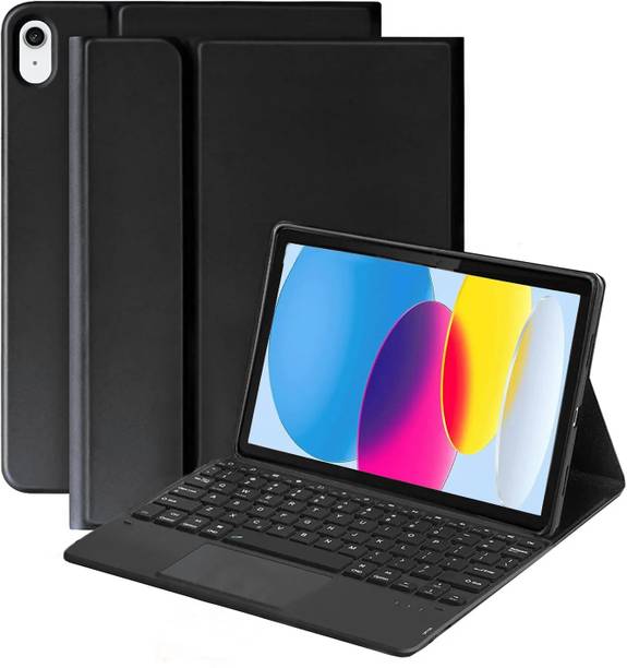 Bestor Bluetooth Touchpad Keyboard flip case Cover for 10th Gen with Pencil Holder Bluetooth Laptop-size Tablet Keyboard Compatible with iPad, Laptop, Tablet