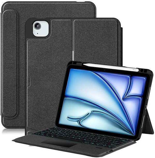 Proelite Apple iPad Air 13 2024 & iPad pro 12.9 5th/6th Gen, Detachable TouchPadKeyboard Bluetooth Standard Tablet Keyboard