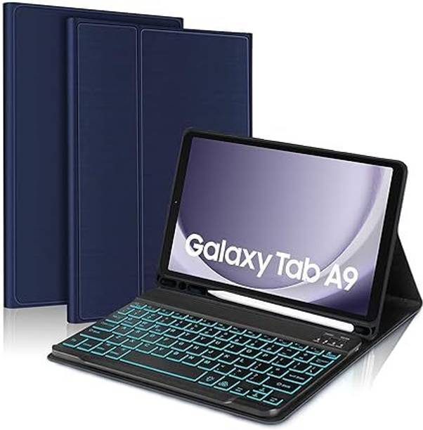 Proelite Samsung Galaxy Tab A9 8.7 inch Magnetic Detachable Built-in 7-Colors Backlit Bluetooth Standard Tablet Keyboard Compatible with Desktop, Laptop, Mac Easy to Use,Plug and Play,Quick, Comfy Durable body