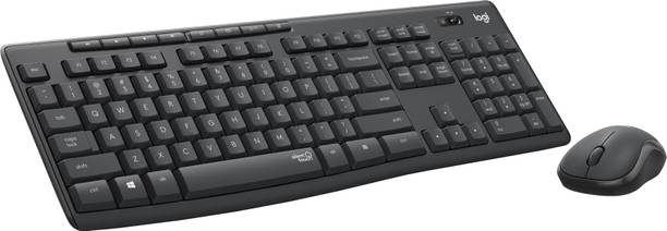 Logitech MK295 Silent Wireless Mouse & Keyboard Combo with SilentTouch Technology Wireless Standard Multi-device Keyboard Compatible with Desktop, Laptop, Mac Full Numpad, Advanced Optical Tracking, Lag-Free Wireless, 90% Less Noise
