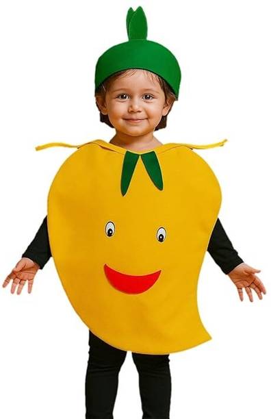 Sanskriti Styles Mango Fruits & Vegetable Cutout Dress Kids Costume Wear