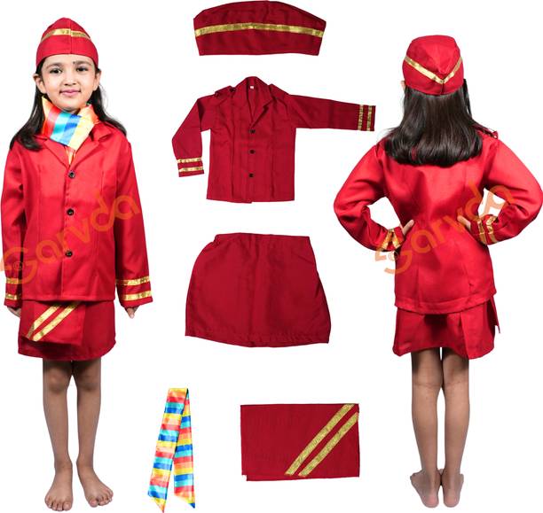 sarvda Kids Air Hostess Costume Dress for Girls – Fancy Dress for School & Parties Kids Costume Wear