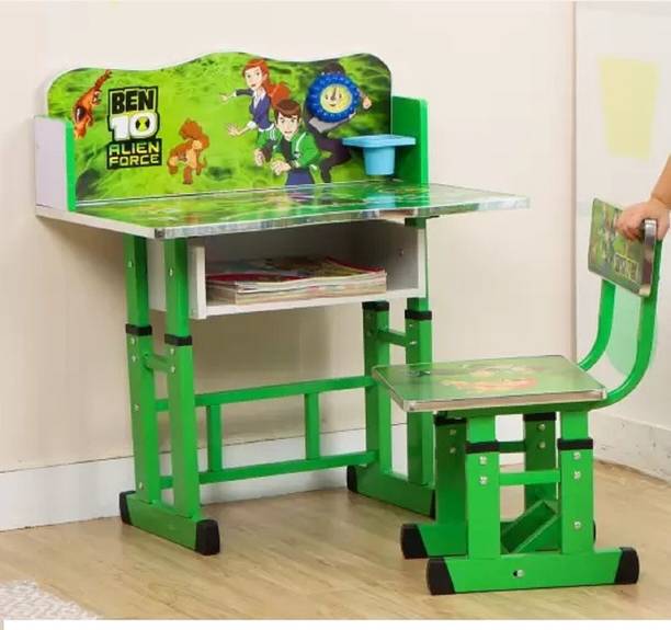 mlu New Baby desk/kids study table and chair set / Height Adjustable Green L Metal Desk Chair