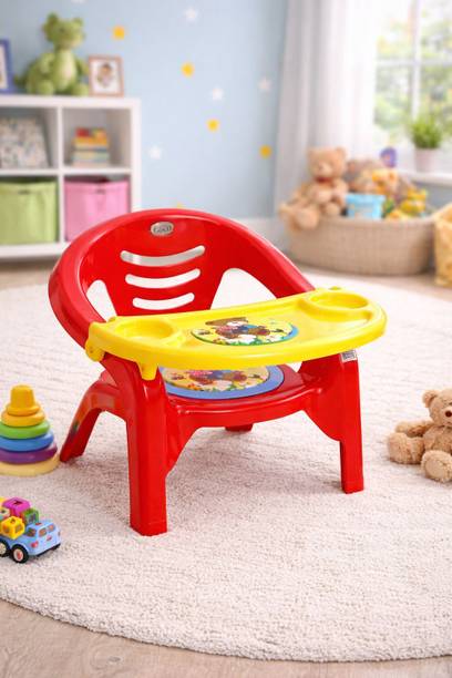 ARLAVYA Premium Baby Chair with Detachable Tray | Baby feeding chair with Cushion Base | Plastic Chair