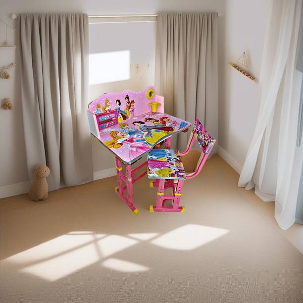 mlu New MDF Baby Desk ,Kids Study table and chair / bench (Desk Pink) A 1 Metal Desk Chair