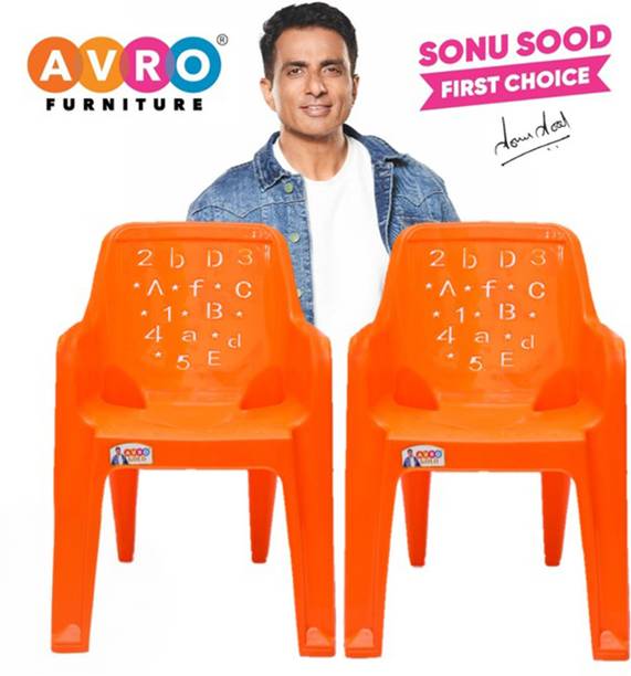 AVRO furniture AVRO Joy Plastic Chair for Kids/Baby, Orange, Set of 2 Plastic Chair