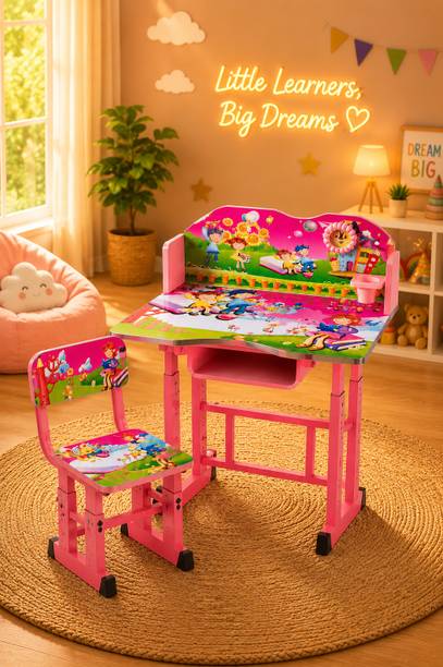 MY LITTLE TOWN Kids study Desk & Chair with Adjustable Height| 5-15 Years |Study table & chair engineered wood Desk Chair