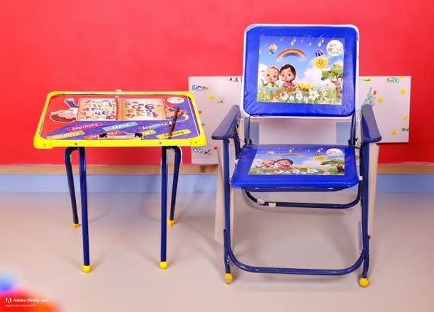 CHHOTA RABBIT 3DTABLECHAIEBLUE106 Metal Desk Chair