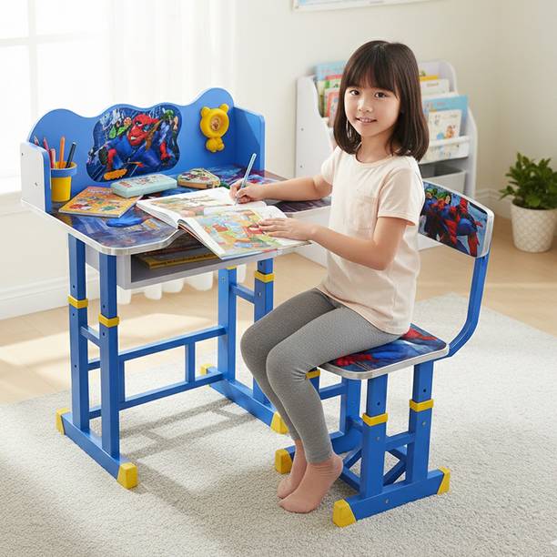 NITYAM Premium Quality Kids Study Table And Chair Set With Height Adjustable Metal Desk Chair