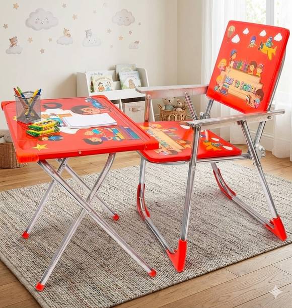 BEERIDE Red table chair set Leatherette Chair