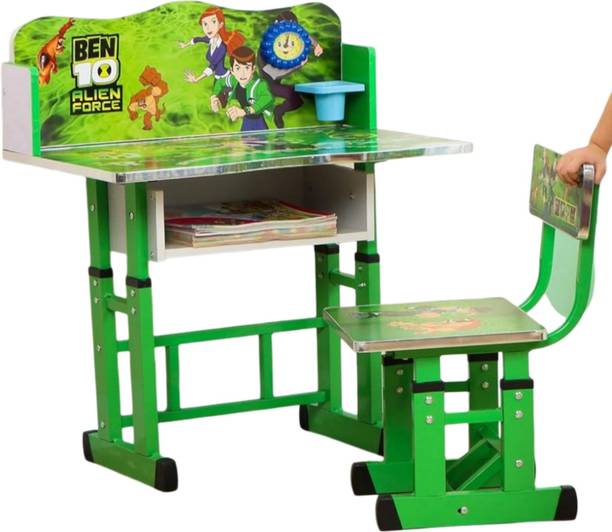 PNASGL Kids study Desk & Chair with Adjustable Height (Green) engineered wood Metal Desk Chair