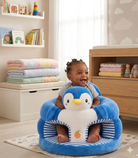 jagdish enterprises Cute Penguin Baby Sofa Seat for Infants | Soft Plush Baby Support Chair Fabric Sofa