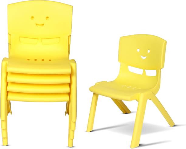 Toyplus Toy Plus Smiley Baby Chair Study Chair for Kids with Backrest, Set of 4 Plastic Chair
