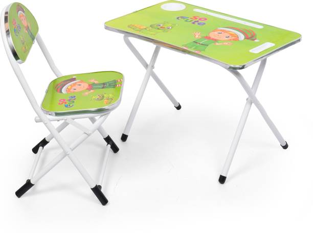 V House Magic Cosmo Study Table & Chair Metal Desk Chair Mix Blue For kids I Cartoon Elf Print Metal Desk Chair