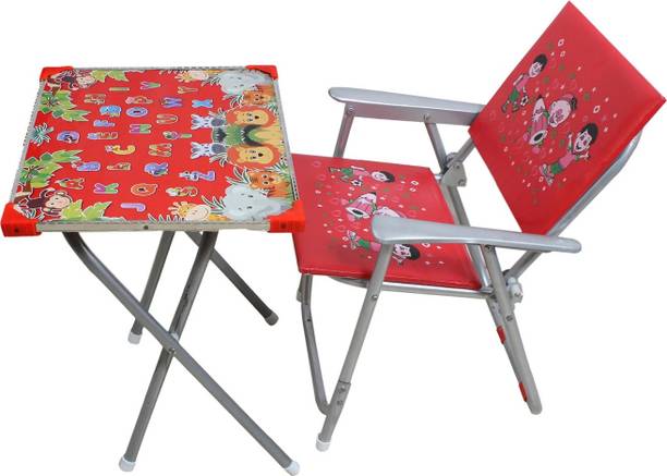 Rudra creations Kids beautiful, Comfortable and attractive foldable Table & Chair set Metal Desk Chair