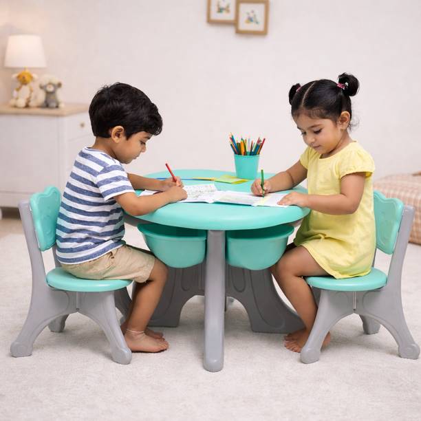 The Tickle Toe Kids Table Chair Set with Storage Green | Activity Furniture (2-8 Yrs) Plastic Desk Chair