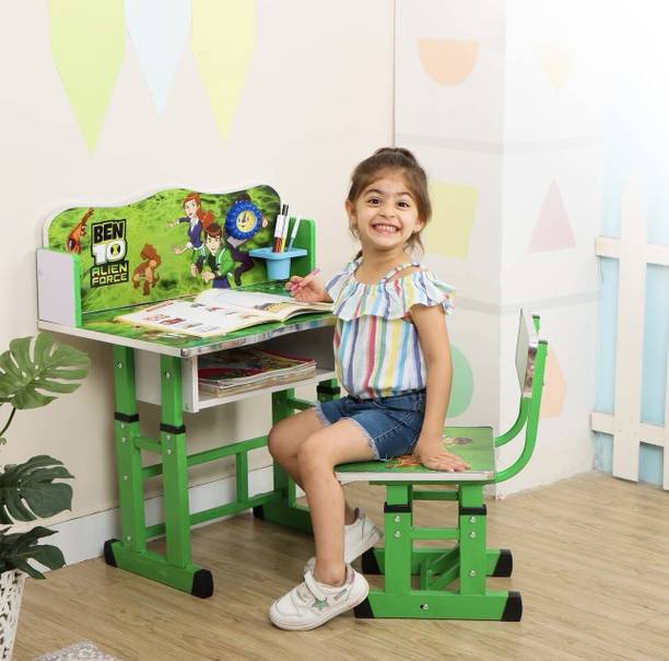 Flipkart Perfect Homes Junior Kids Study Table and Chair | Adjustable height| 4-16 Years| Strong and Ergonomic engineered wood Desk Chair