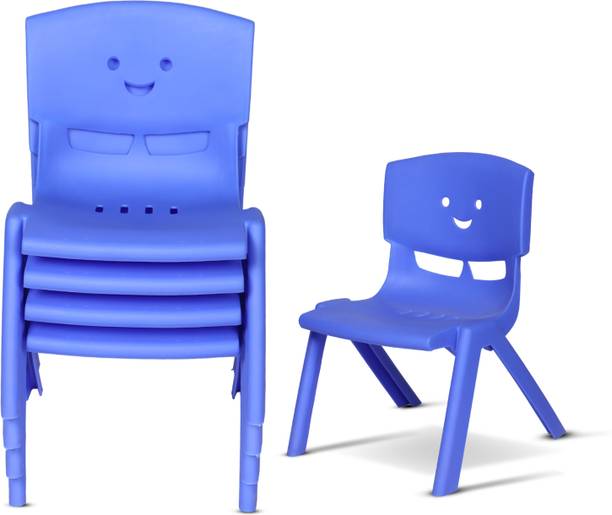 Toyplus Toy Plus Smiley Baby Chair Study Chair for Kids with Backrest, Set of 4 Plastic Chair