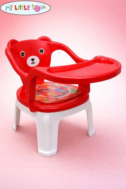 MY LITTLE TOWN Kids Feeding chair red with red| Whistling cushioned chair | 5-36 Months| Plastic Chair