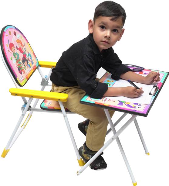Demya king of steel study table chair Desk Pink For use 2 to 15 years child Fabric Desk Chair