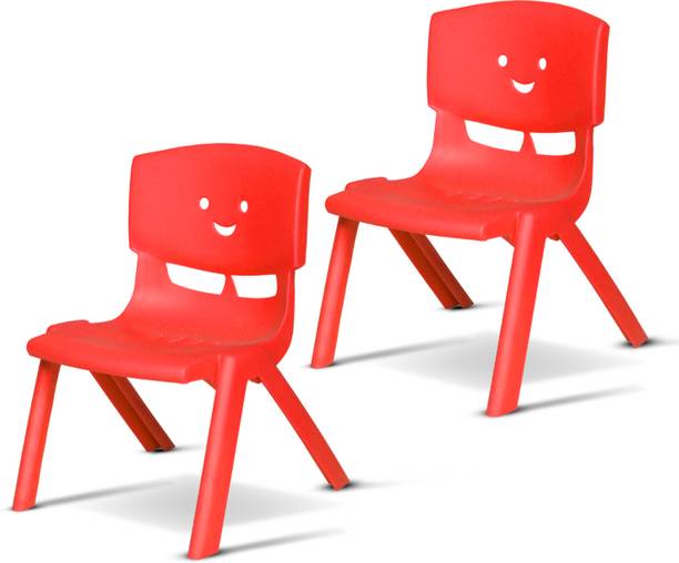 Toyplus Smiley Baby Chair, Plastic Study Chair for Kids, Set of 2 Plastic Chair