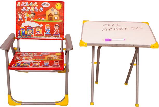 Demya king of steel TABLE CHAIR FOR KIDS (RED) FREE MARKER Fabric Desk Chair