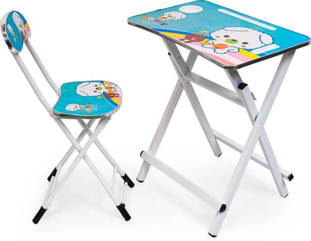 V House Magic Quique Study Table & Chair Metal Desk Chair Mix Blue For kids with Cartoon Print Metal Desk Chair