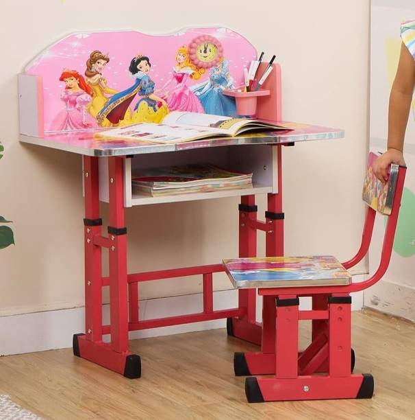 PNASGL Disney Princess Adjustable Height Kids Desk and Chair Set Engineered Wood Study Table