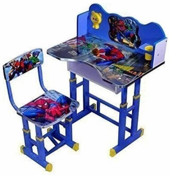 mlu New MDF Kids Desk ,Kids Study table with chair Blue Metal Desk Chair