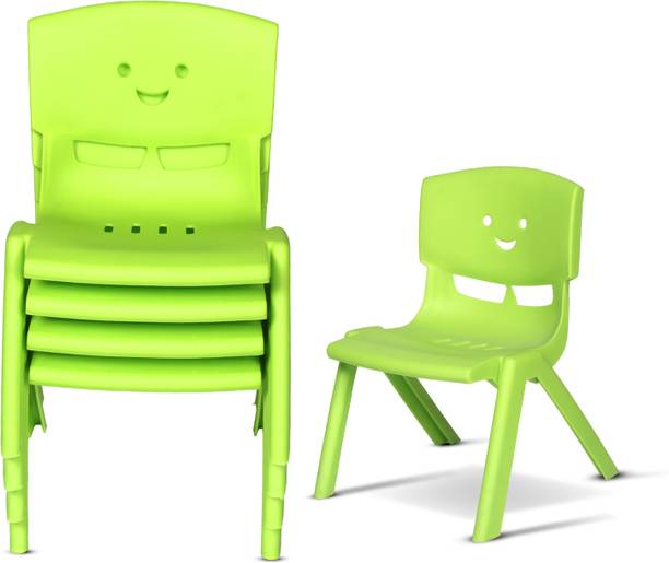Toyplus Toy Plus Smiley Baby Chair Study Chair for Kids with Backrest, Set of 4 Plastic Chair