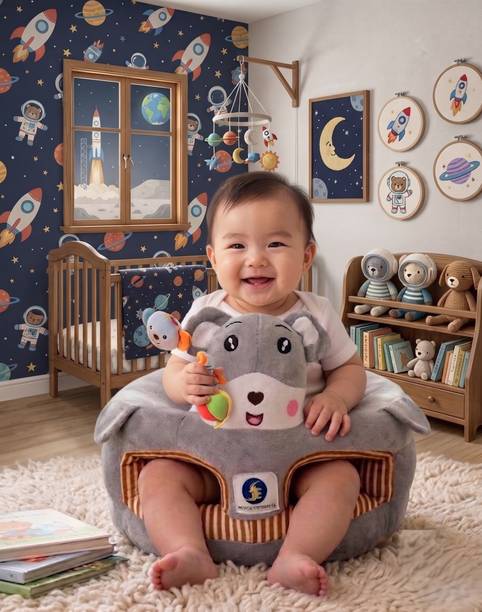 JAGDISH ENTERPRISE Grey Mouse Baby Sofa Seat for Infants & Toddlers Fabric Sofa