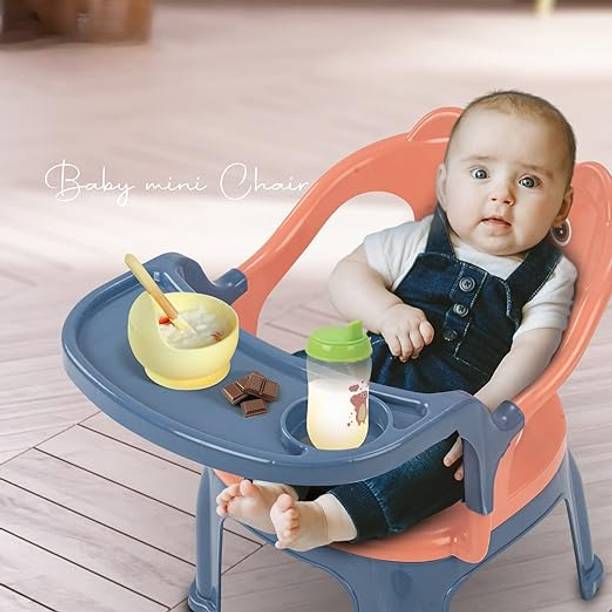 Vicky Plastic Baby chair for kids/feeding chair,upto 20kgs,1-3 years Orange and Blue Plastic Chair