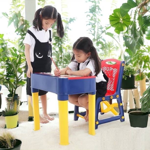 RISEM INTERNATIONAL Kids Writing Desk & Chair Set RED COLOR Plastic Study Table