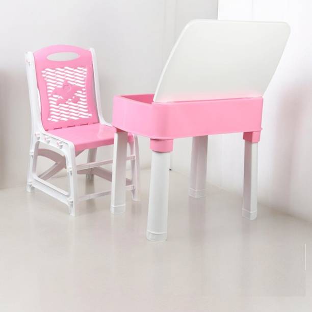 Sumoware study table pink color with chair 2-6 year old kids Plastic Study Table