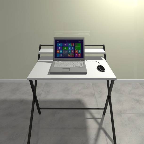 Pridiyos Folding Study/Office Table With Book Shelf Medium Wooden Engineered Wood Study Table