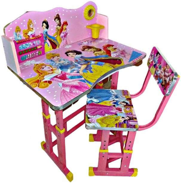 mlu New MDF Baby Desk ,Kids Study table and chair / bench (Desk Pink) A 1 Metal Desk Chair