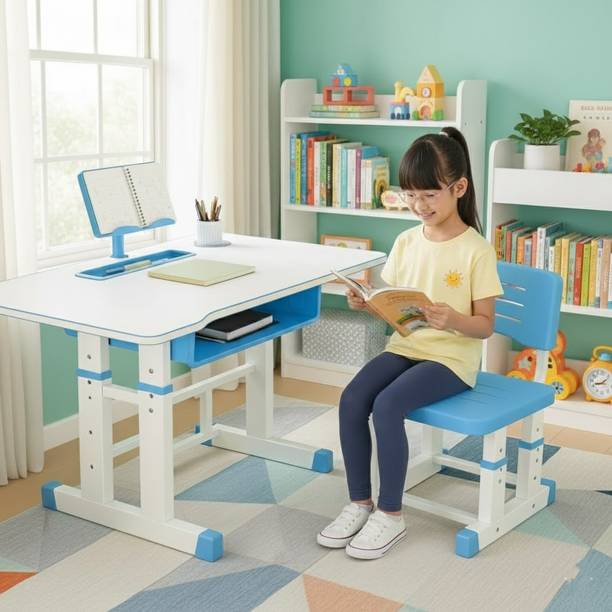 Nasmodo Kids Study Table with chair adjustable kids writing Desktop table for toddlers Solid Wood Study Table