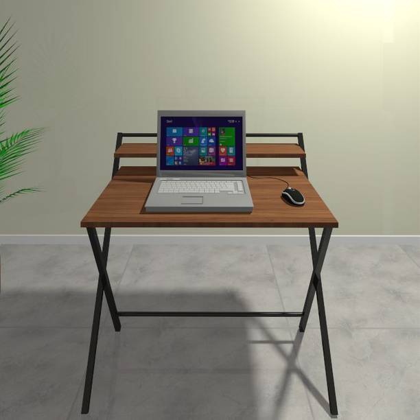 Pridiyos Folding Study/Office Table With Book Shelf Medium Wooden Engineered Wood Study Table