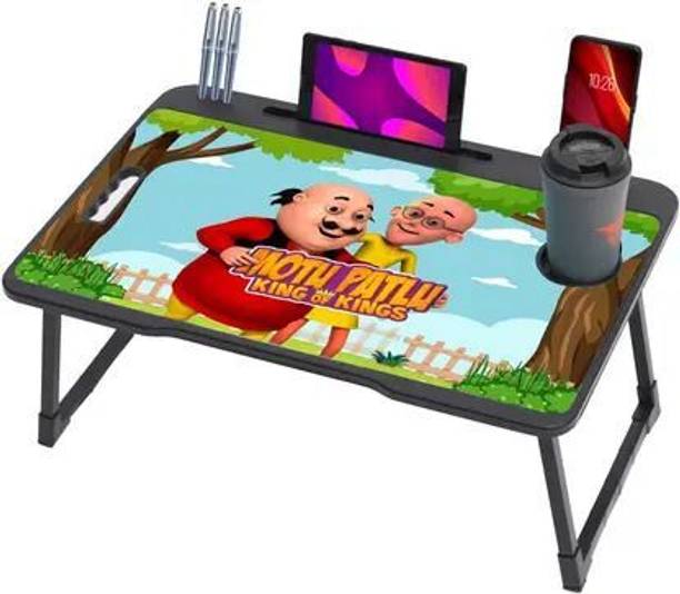KHODAL ARTH US BIDING Motu-Patlu COATED Foldable Laptop Study Table with Cup & pen Holder Engineered Wood Study Table