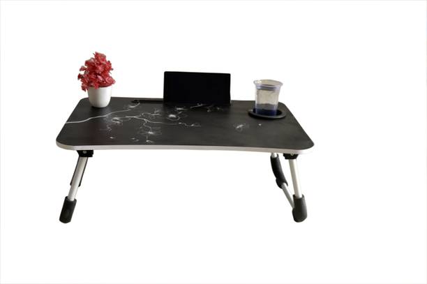 The Haridham Enterprise MULTIPURPOSE FOLDABLE WITH CUP HOLDER , STUDY & LAPTOP TABLE Wood Portable Laptop Table