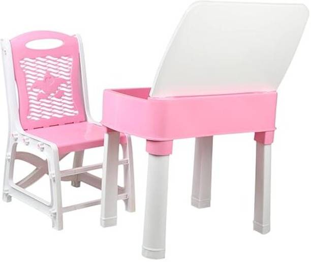 ASHLAS Adjustable Study Table & Chair Set for Kids Boys and Girls with Small Box Space Plastic Study Table